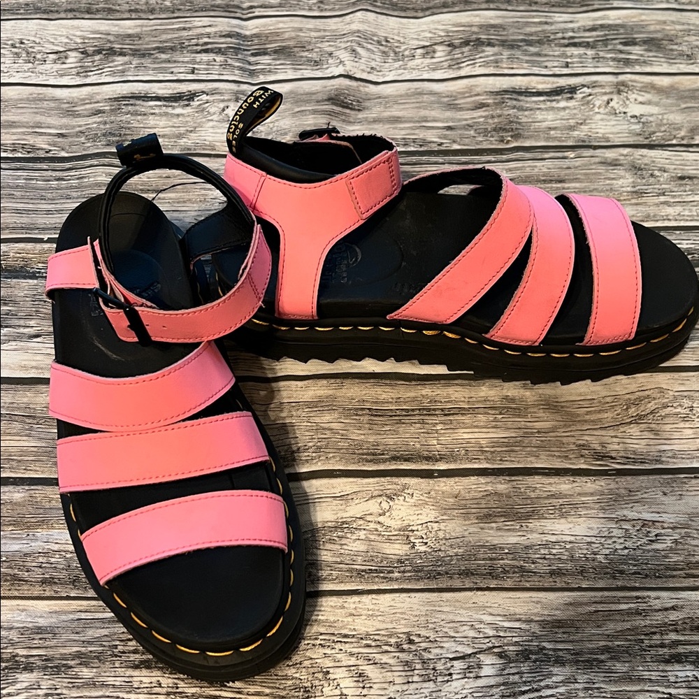 Dr Martens Blair Buckle Sandals in Pink 8 - Picture 3 of 9